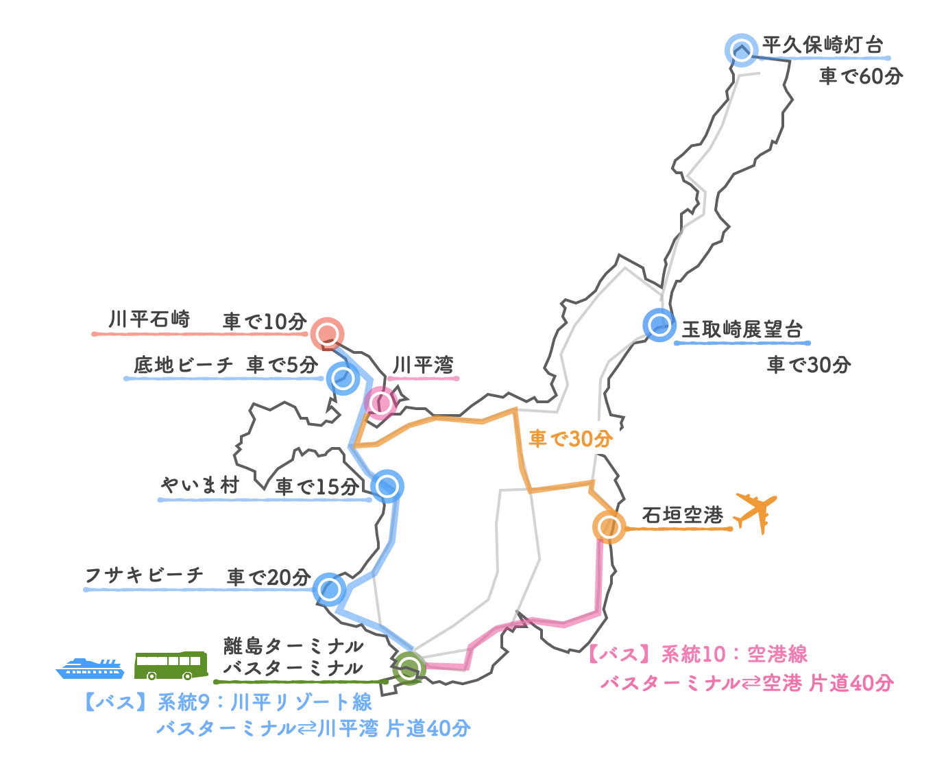川平石崎 地図