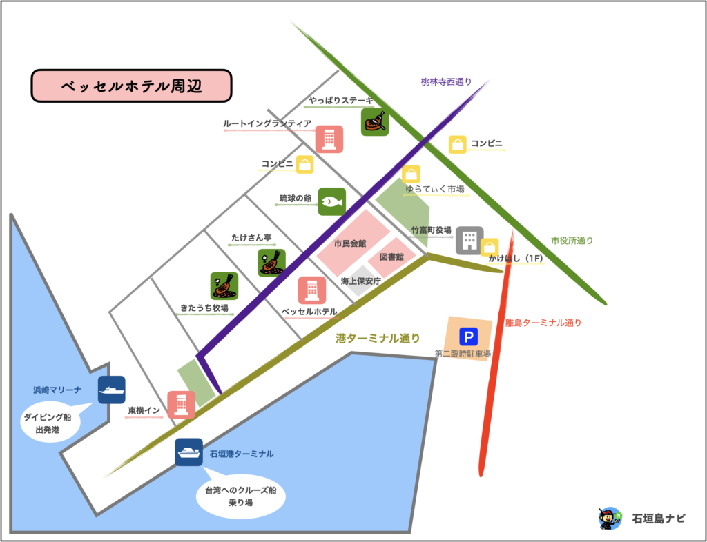 石垣島市街化区域 – 石垣島 中心地 地図 – KASI