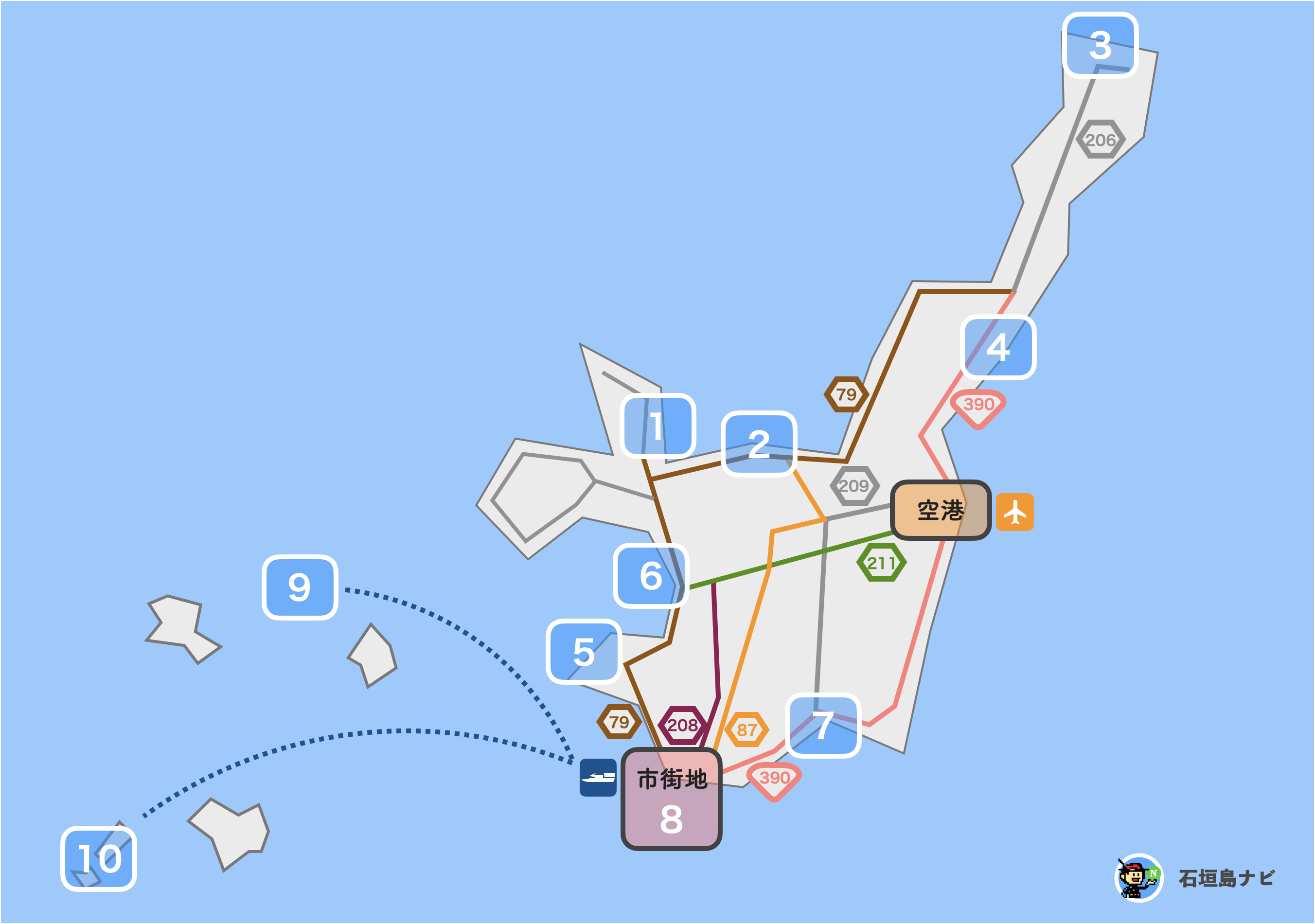 石垣島 観光地図