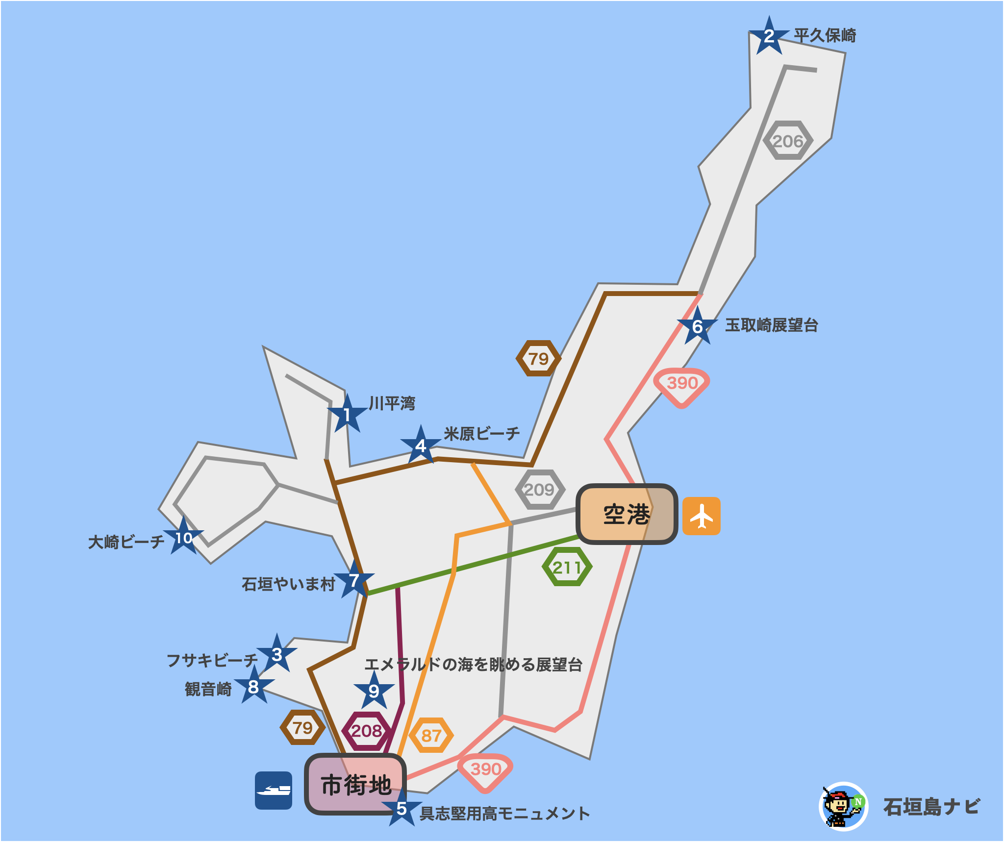 石垣島 観光おすすめ 地図