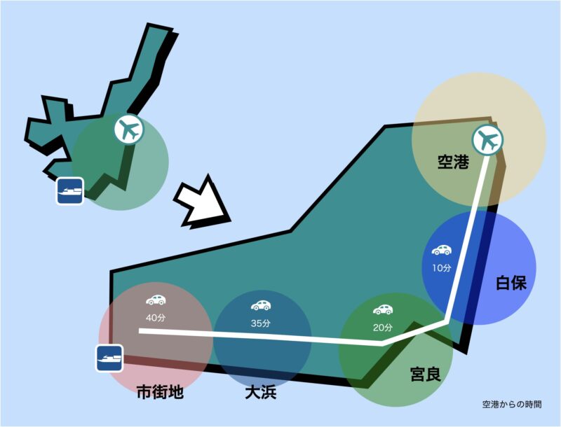 石垣島 イラストマップ 南東部