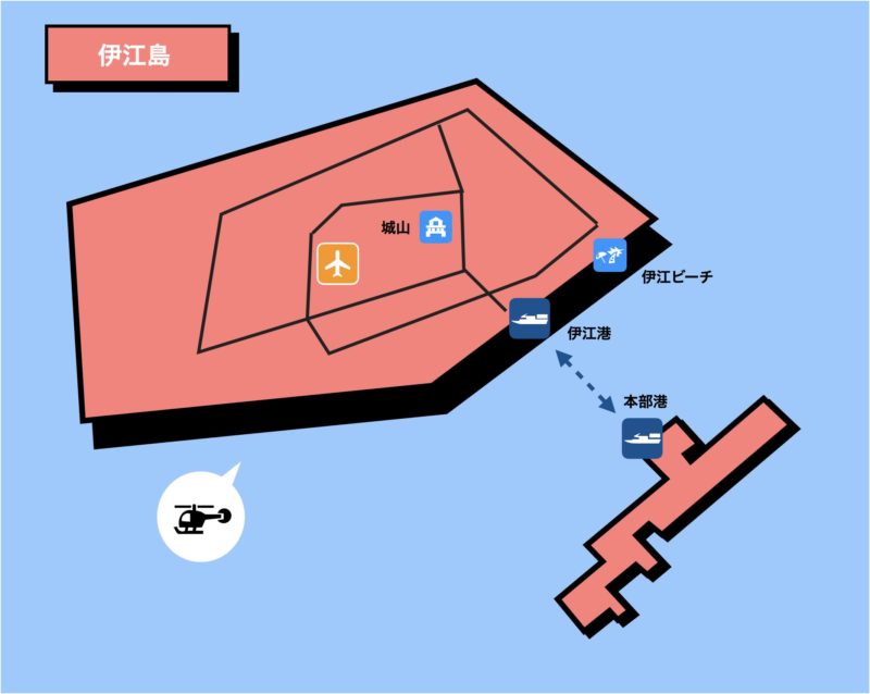 伊江島 イラストマップ