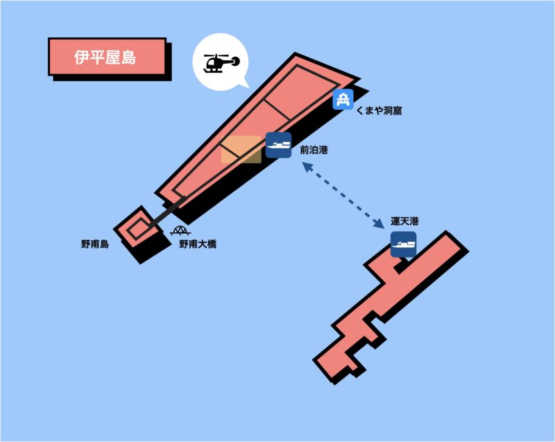 伊平屋島 イラストマップ