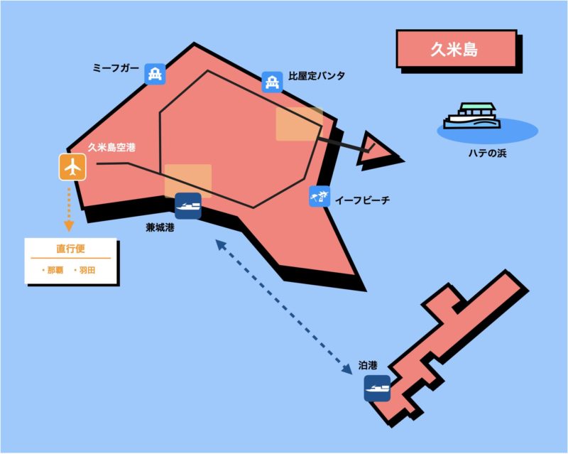 久米島 イラストマップ