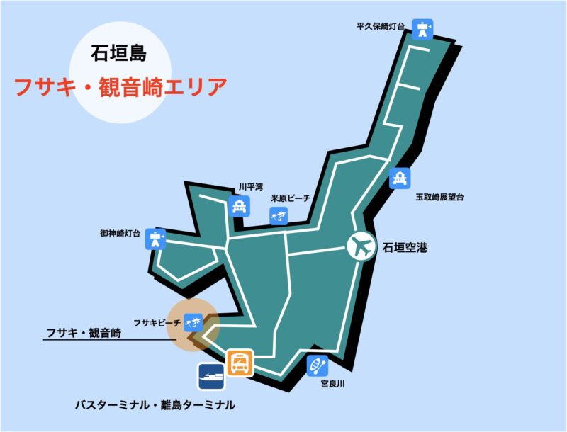石垣島 イラストマップ フサキ周辺