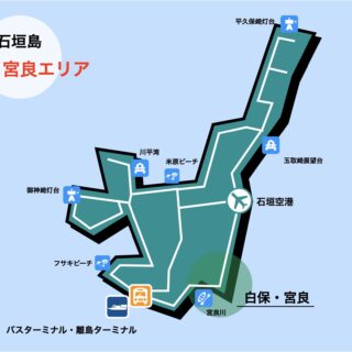 石垣島 イラストマップ 南東部