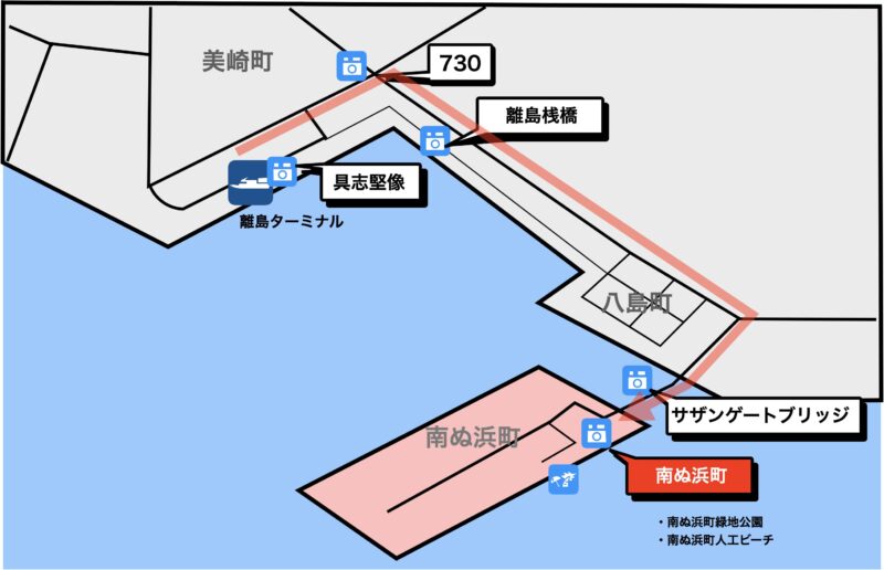 南ぬ浜町 イラストマップ